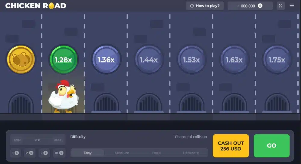 Anleitung zum Spielen von Chicken Road